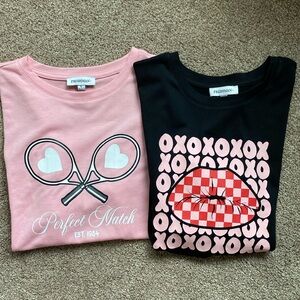 NWT Junior’s Freshman Cropped T Shirts. Large. Set of 2